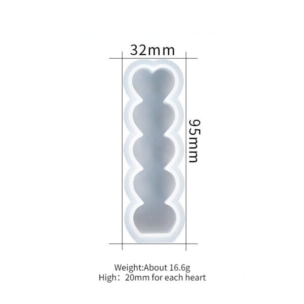 6 5 Cavity Heart Silicone Mold