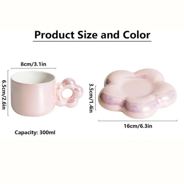 6 Flower Coffee Cup And Saucer