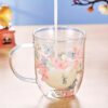 2 Floral Glass Cup