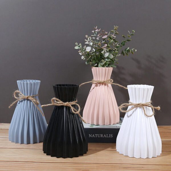 3 Striped Tabletop Vase