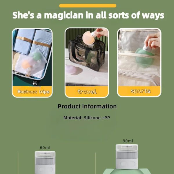 5 Silicone Travel Bottles