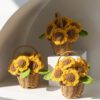 1 Crocheted Sunflower Basket