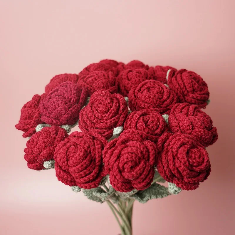 Crochet Red Rose - Flip In Cart