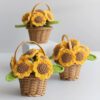 2 Crocheted Sunflower Basket