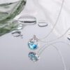 3 Mermaid Blue Gemstone Pendant
