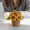 4 Crocheted Sunflower Basket