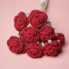 4 Crochet Red Rose