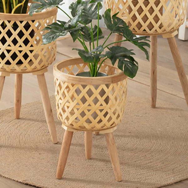 4 Hand Woven Flower Pot