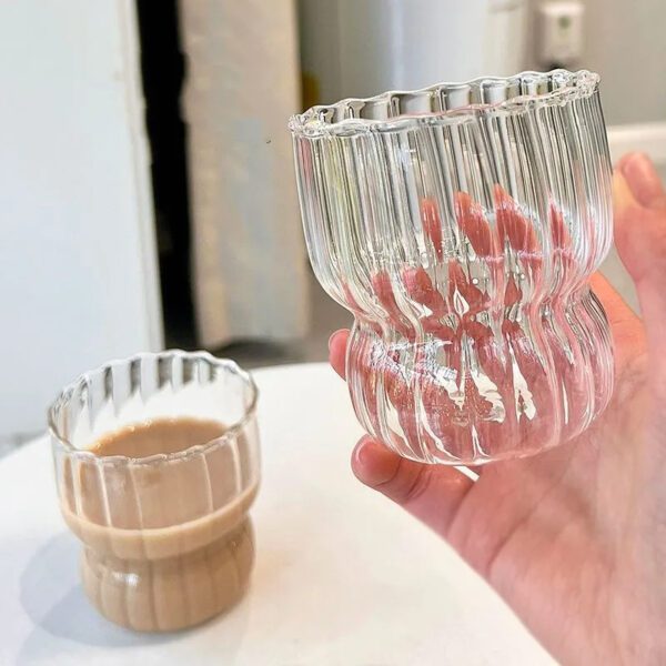 Bow Striped Glass Cup