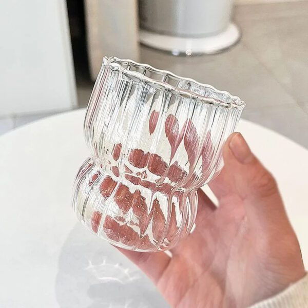 Bow Striped Glass Cup