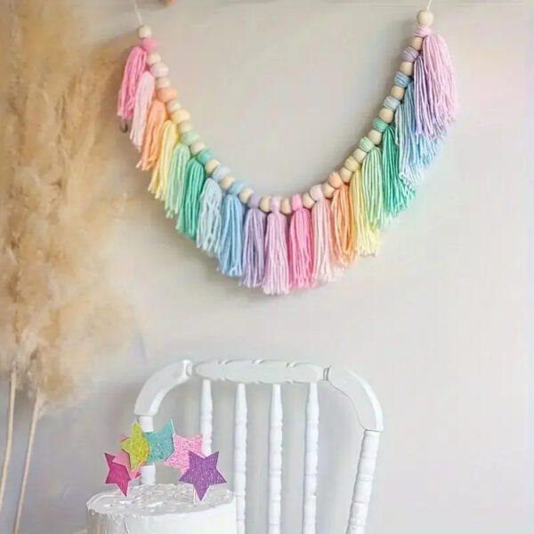 Boho Colourful Rainbow Tassels