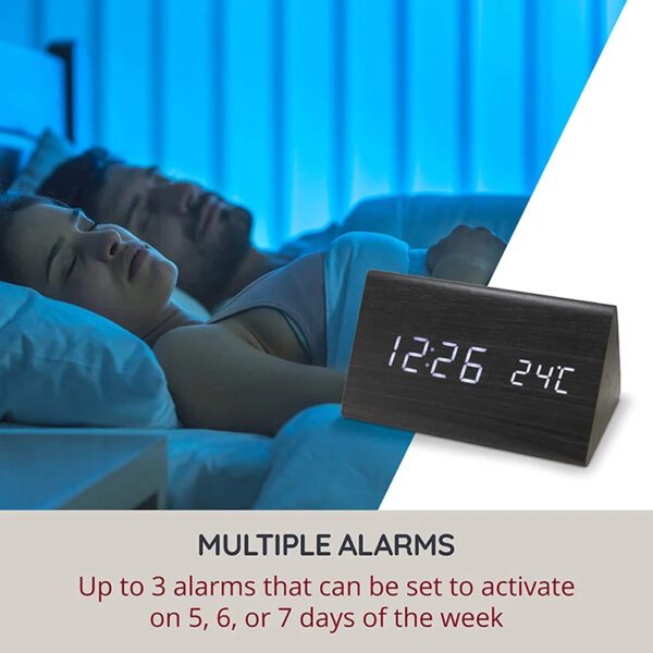 4 Digital Wooden Alarm Clock