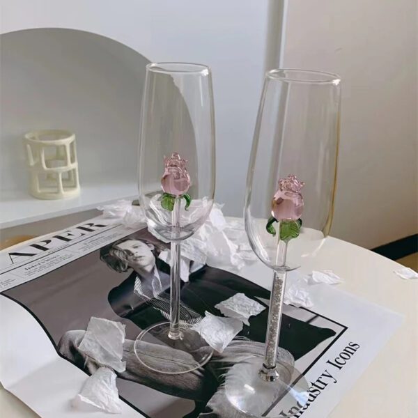 1 Rose Wine Glass
