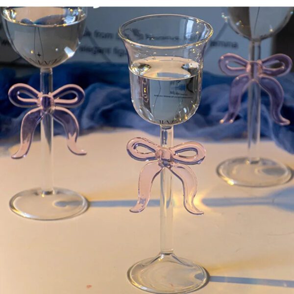 Pink Bowknot Wine Glass