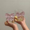 1 3D Pink Bow Glass Cup