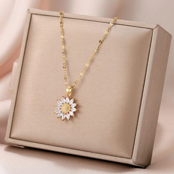 1 Gold Plated Sunflower Pendant