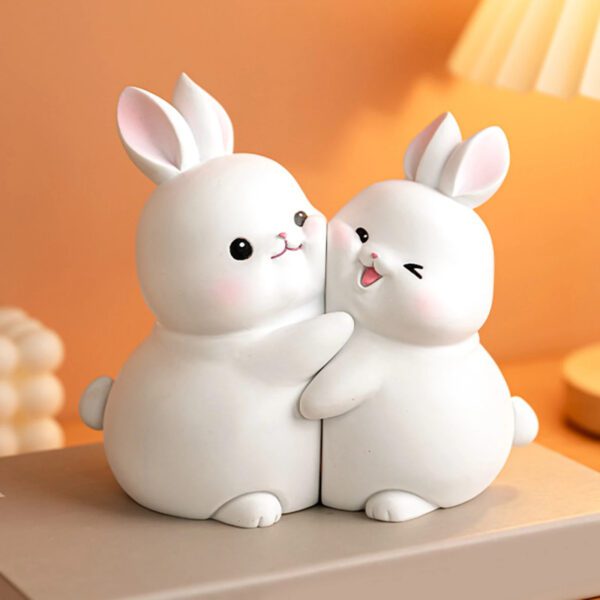 2 Loving Rabbit Bookend