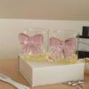 3D Pink Bow Glass Cup