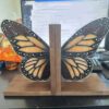 3 Iridescent Glass Butterfly Wing Bookends