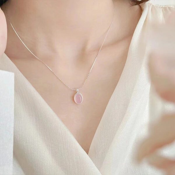 4 Pink Crystal Moonstone Pendant