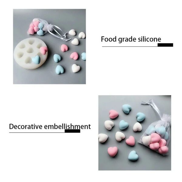 4 Heart Shaped Silicone Mold