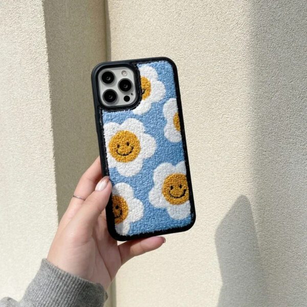4 Fuzzy Plush Flower Case