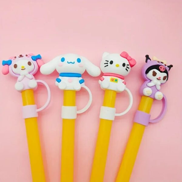 4 Sanrio Cartoon Straw Toppers