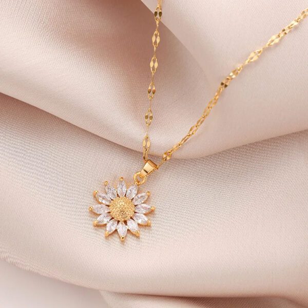 4 Gold Plated Sunflower Pendant