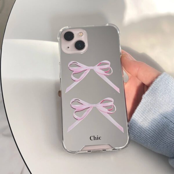4 Pink Bowknot Mirror Case