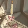 5 Pink Bow Candle Holder