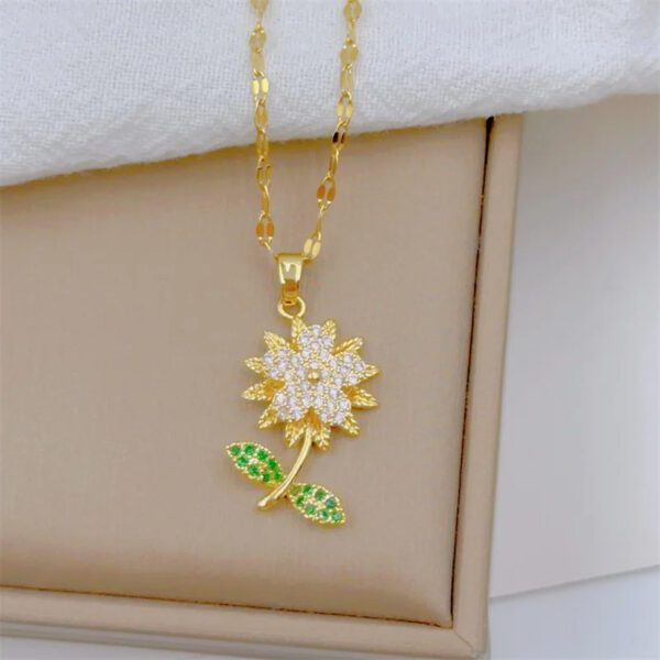 5 Micro Embellished Sunflower Pendant