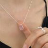6 Pink Crystal Moonstone Pendant