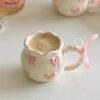 6 Pink Relief Bow Ceramic Mug