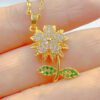 6 Micro Embellished Sunflower Pendant