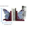 6 Iridescent Glass Butterfly Wing Bookends