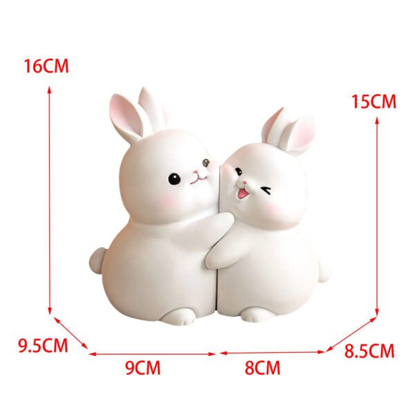 6 Loving Rabbit Bookend