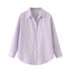 Purple Striped Cotton Shirt