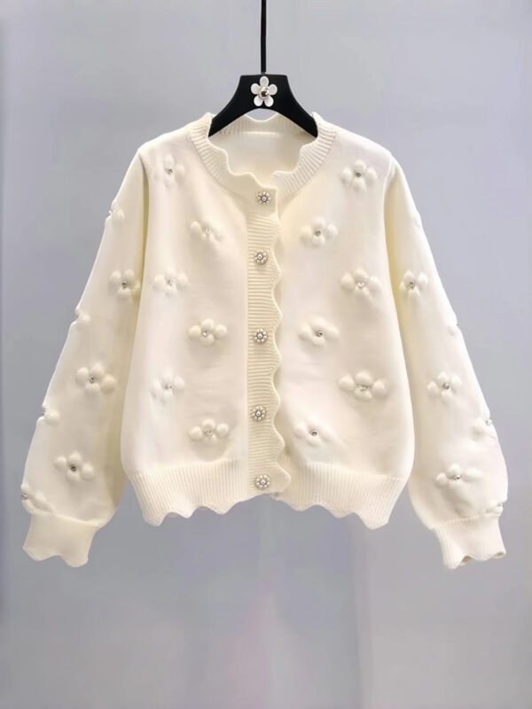Flower Language White Cardigan