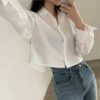 Button Down Cropped Shirt