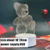 Luminous 3D Bear Lamp