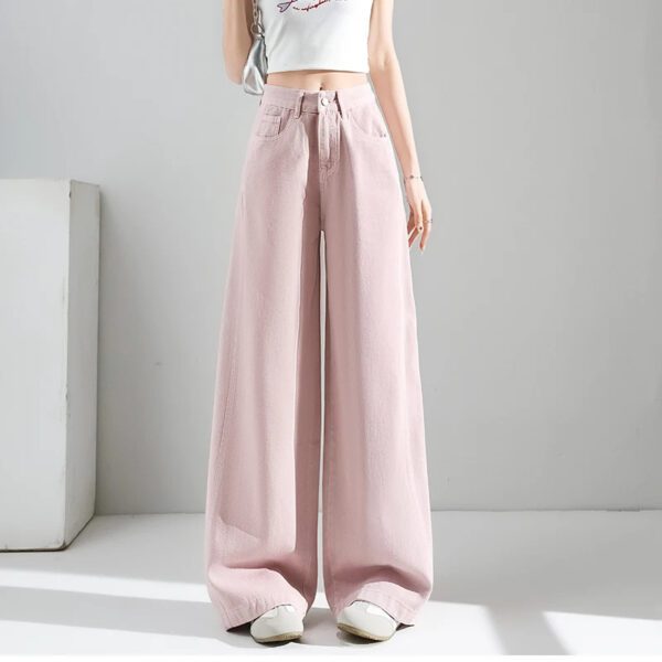 Pink Wide Leg Jeans