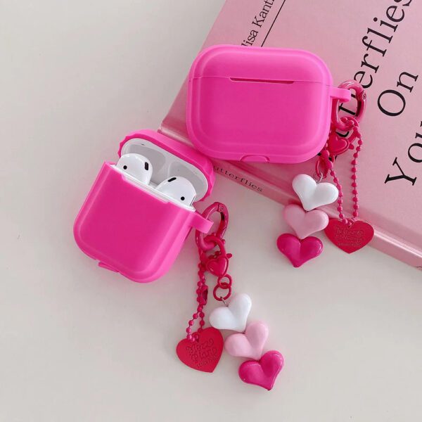 3D Heart Charm AirPods Case