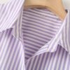Purple Striped Cotton Shirt