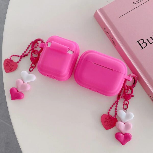 3D Heart Charm AirPods Case