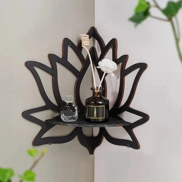 5 Wooden Lotus Hollow Decorative Rack