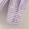 6 Purple Striped Cotton Shirt
