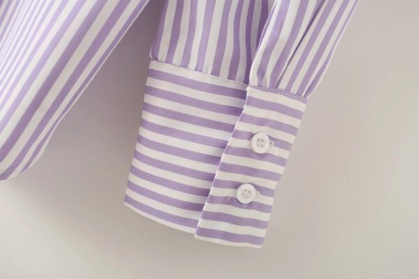 6 Purple Striped Cotton Shirt