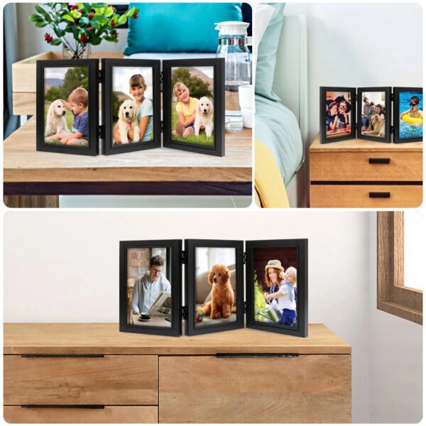 180° Foldable Triple Photo Frame