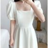 Slim Fit White Dress Top