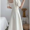 Slim Fit White Dress Top